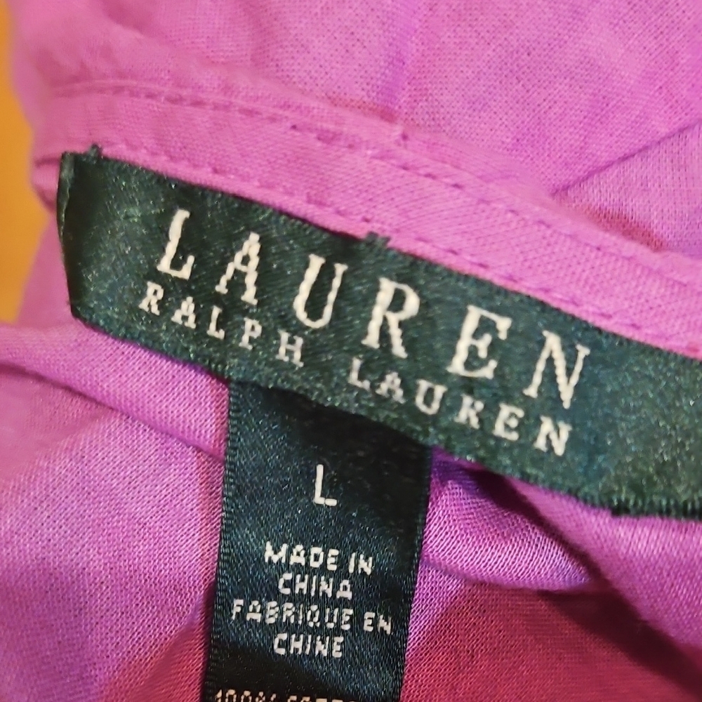 Lauren Ralph Lauren Fuchsia Ruffle Blouse - Picture 3 of 3